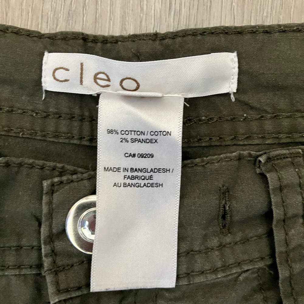 3/$15 Cleo Olive Green Capris - Picture 2 of 2